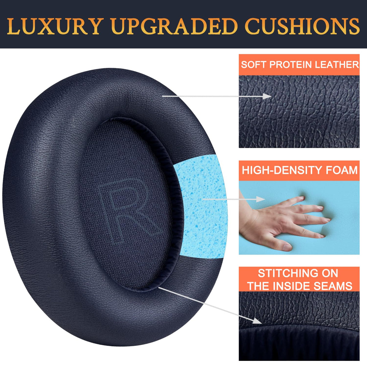 SOULWIT earpads installed on Soundcore Life Q30 demonstrating quick fit benefit