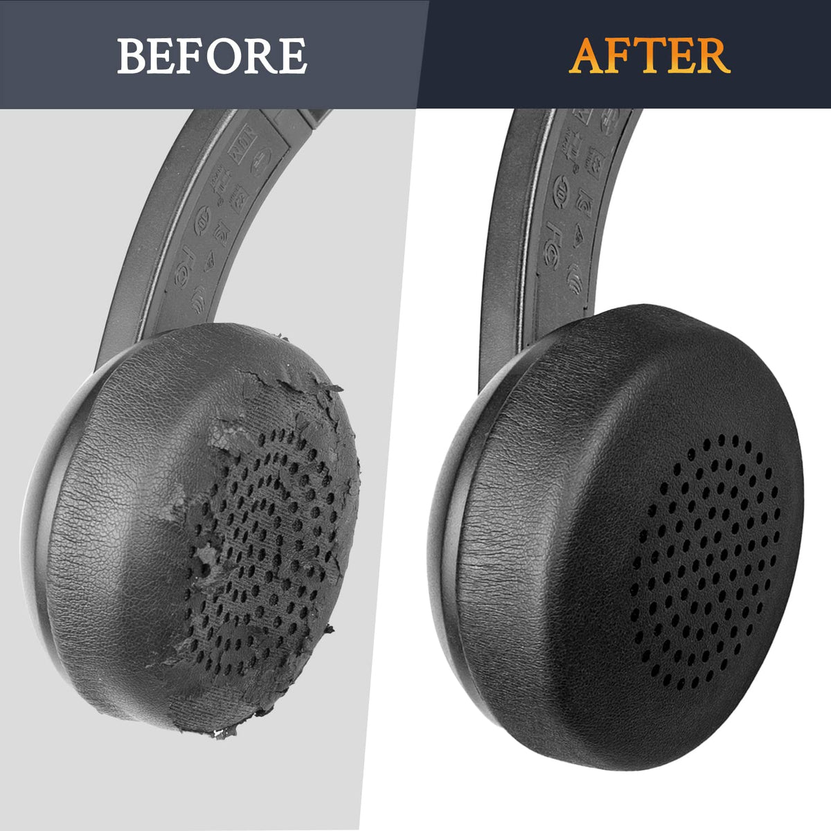 SOULWIT installed on Skullcandy Uproar headphones for restored fit benefit