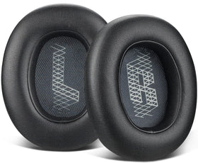 SOULWIT JBL E65BTNC earpads close-up showing premium soft leather for comfort