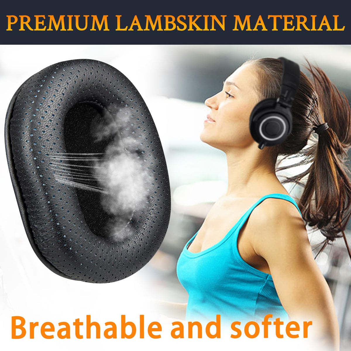 SOULWIT lambskin ear pads for M30x fit, enhanced seal and bass response.
