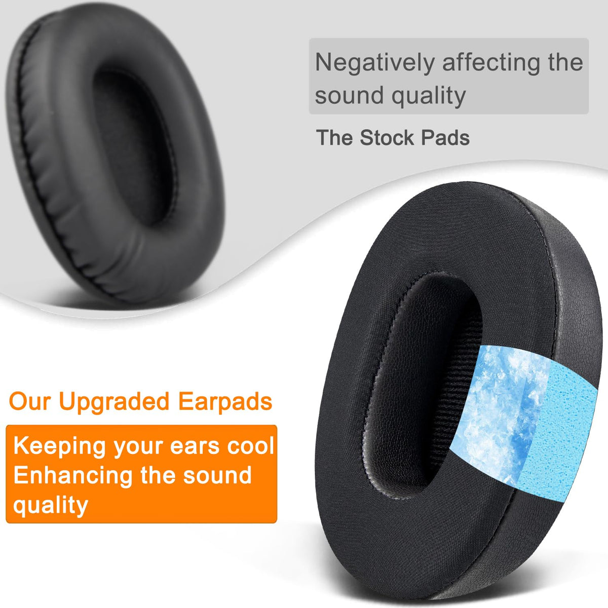 SOULWIT earpads on headphones during commute offering all-day comfort