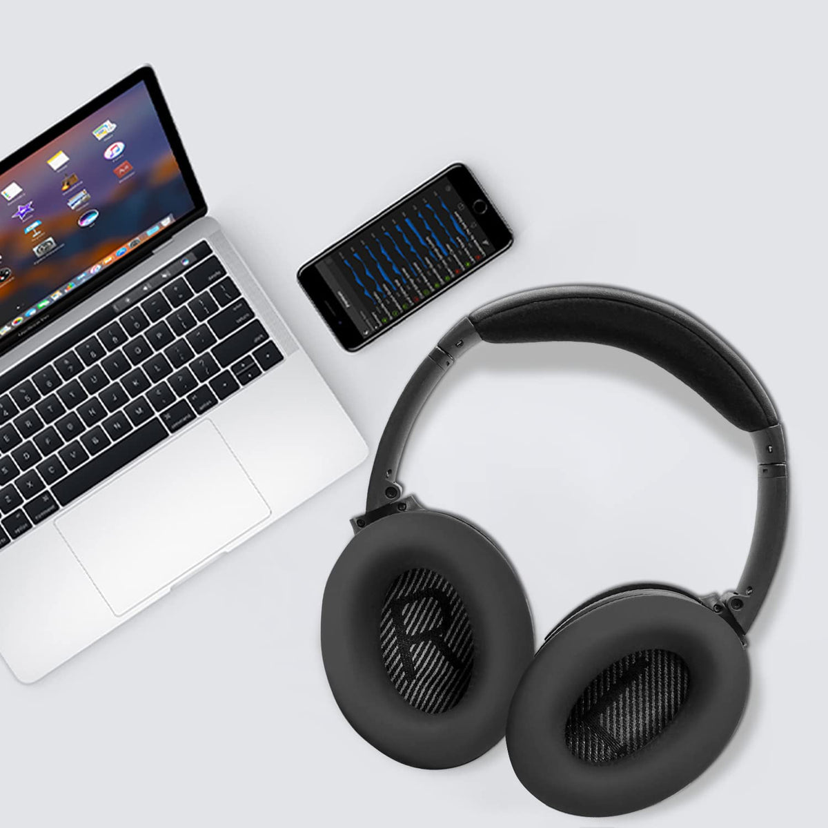 SOULWIT replacement headphones on desk setup showing renewed look and use