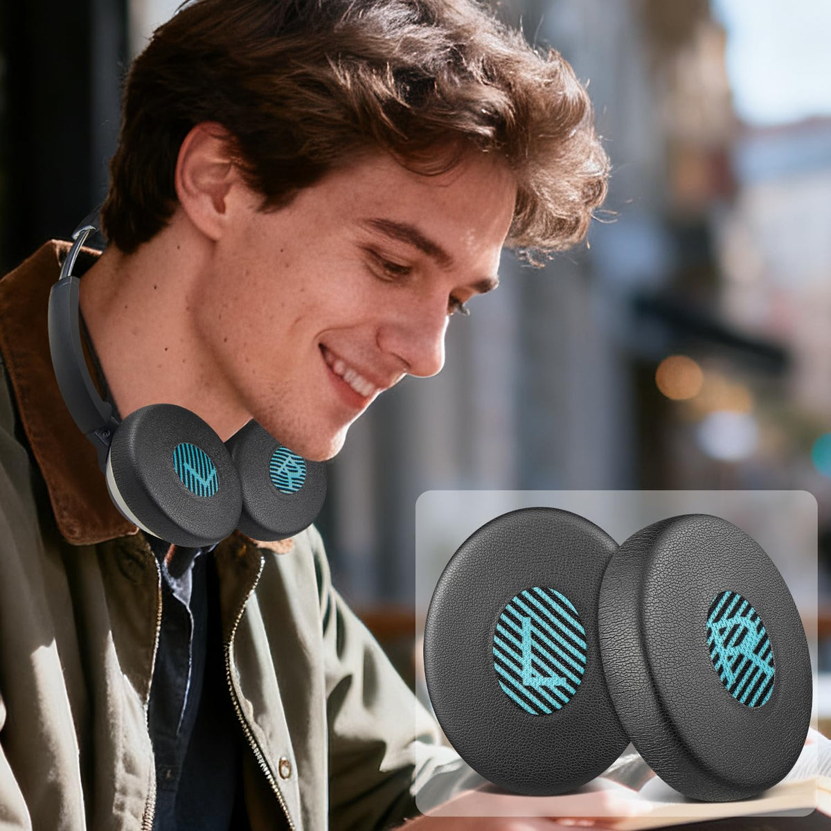 SOULWIT lifestyle shot on commute showing comfort and noise reduction benefits