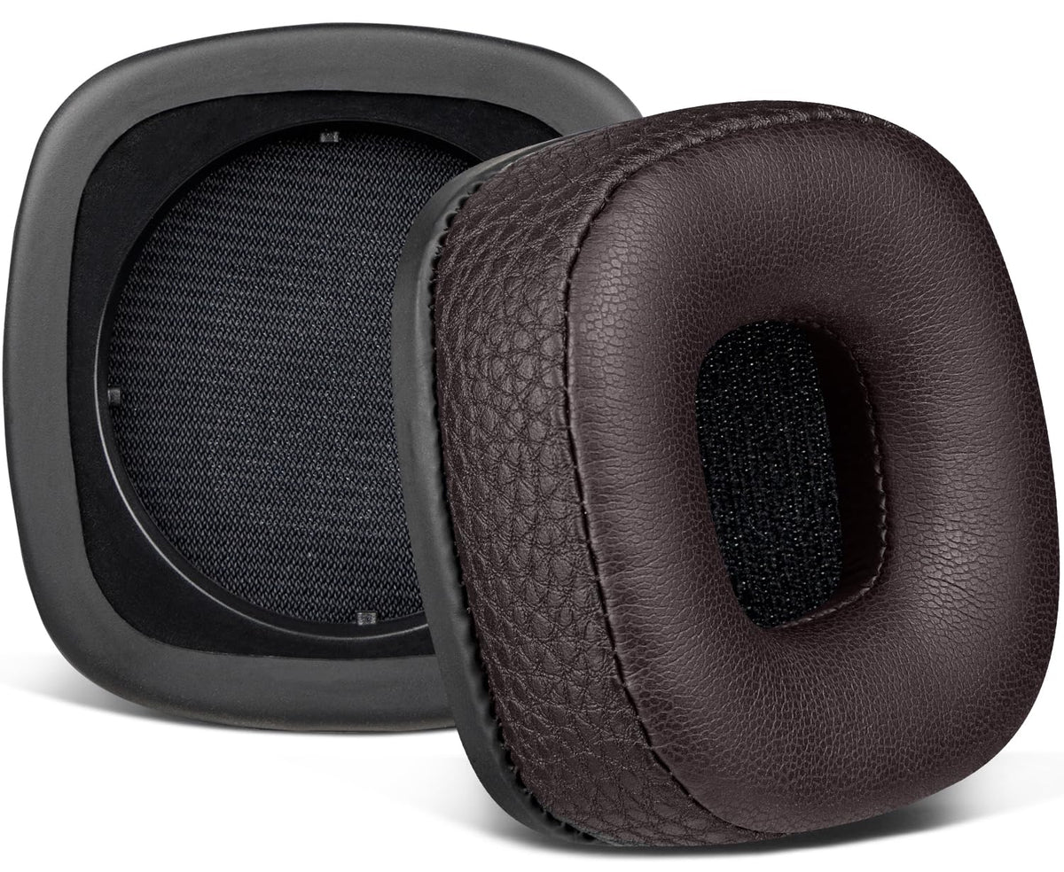 SOULWIT ear pads for Marshall Major I–IV, dark coffee, front view, plush comfort.