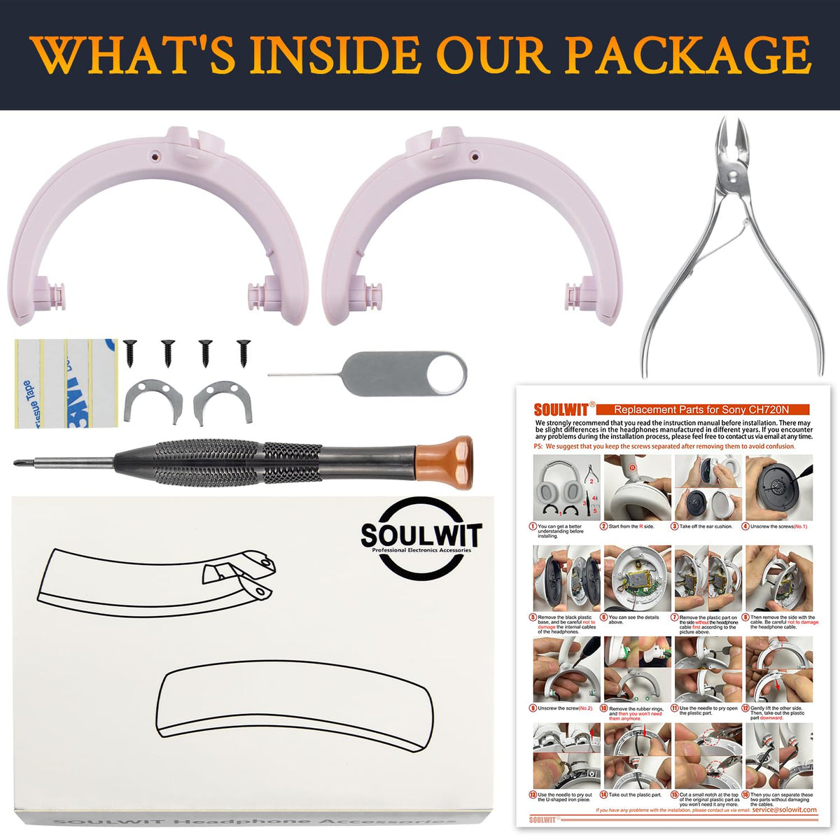 SOULWIT hinge mounted on WH-CH720N left side restoring folding and stability