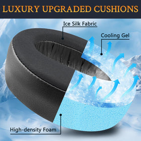Soft outer fabric and gel layer prioritize comfort during sessions.