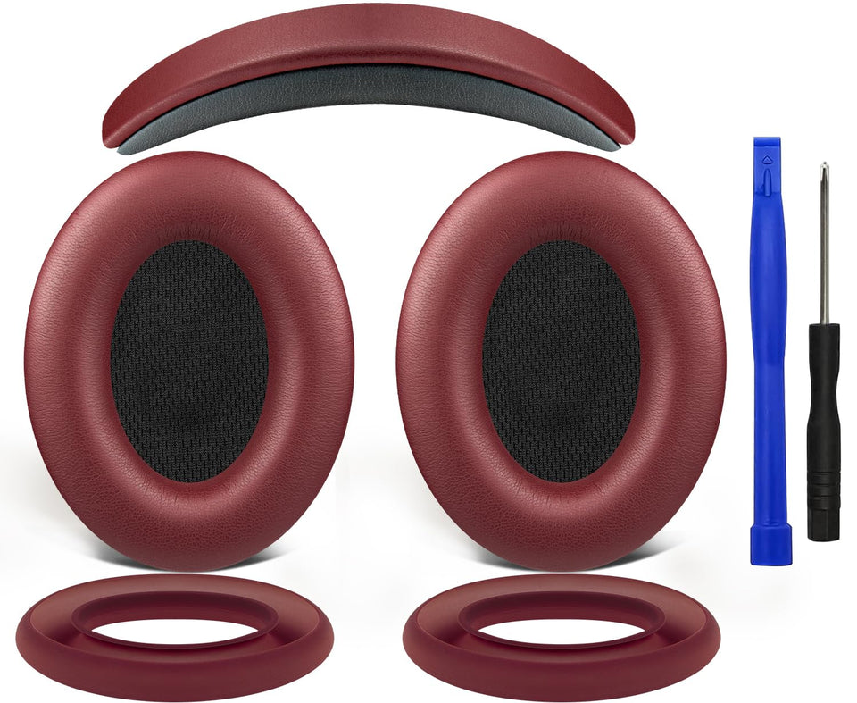 SOULWIT QC15 earpads burgundy for comfortable, sealed listening