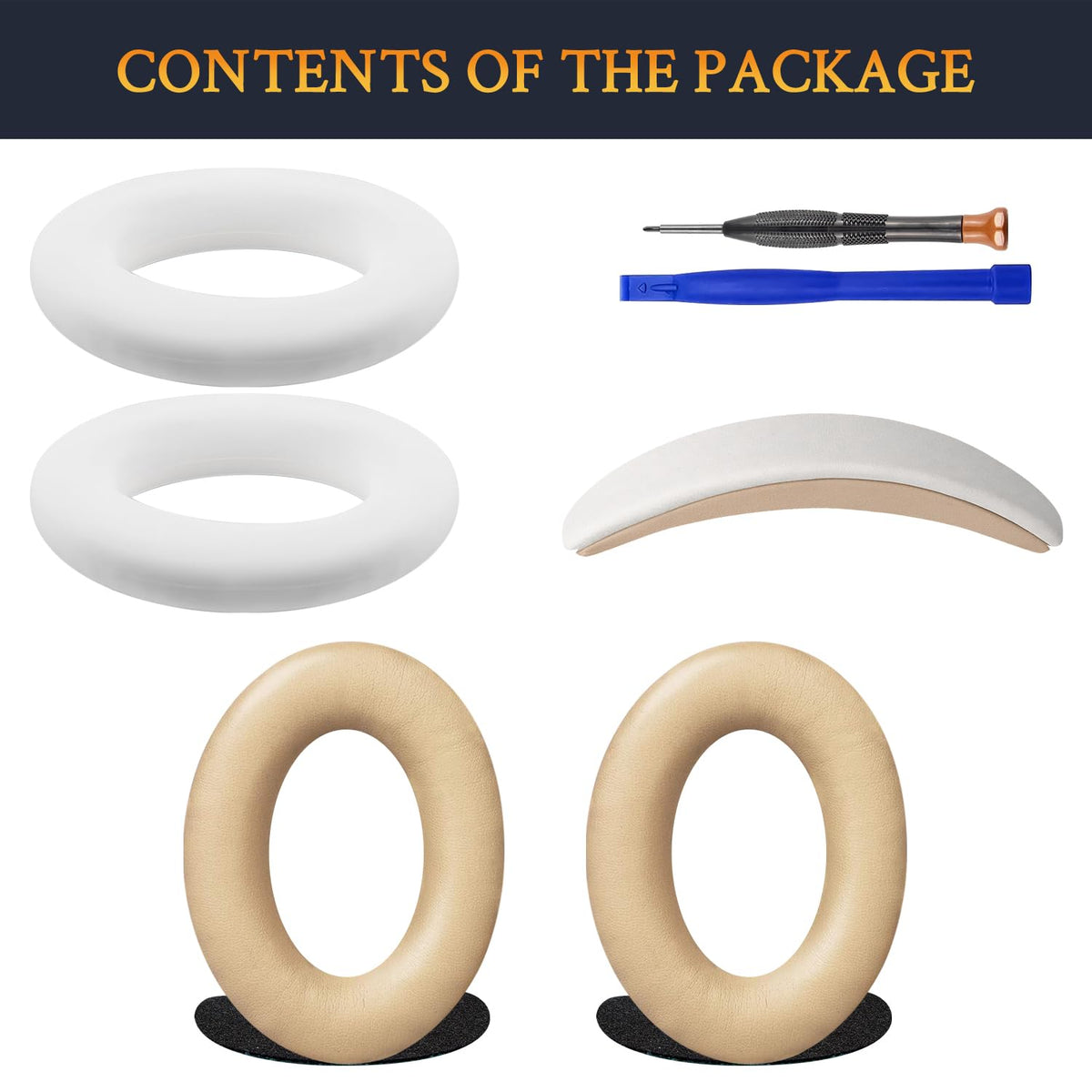 SOULWIT QC25 beige headband 3D-printed design for durable, accurate fit