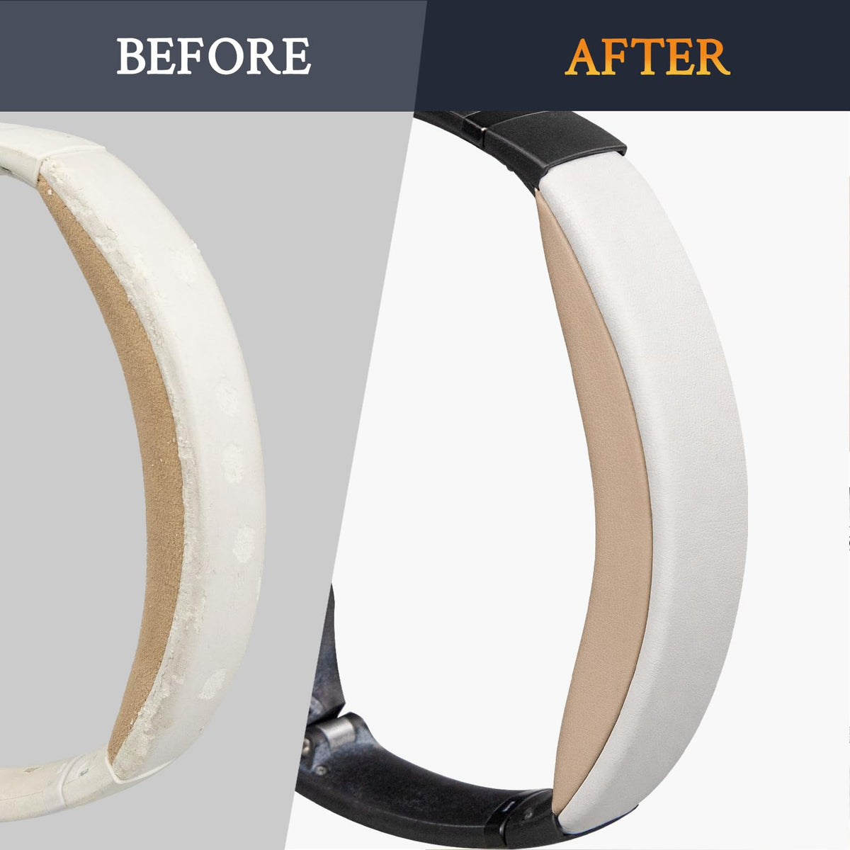 SOULWIT QC25 beige headband close-up showing precise 3D-printed shape