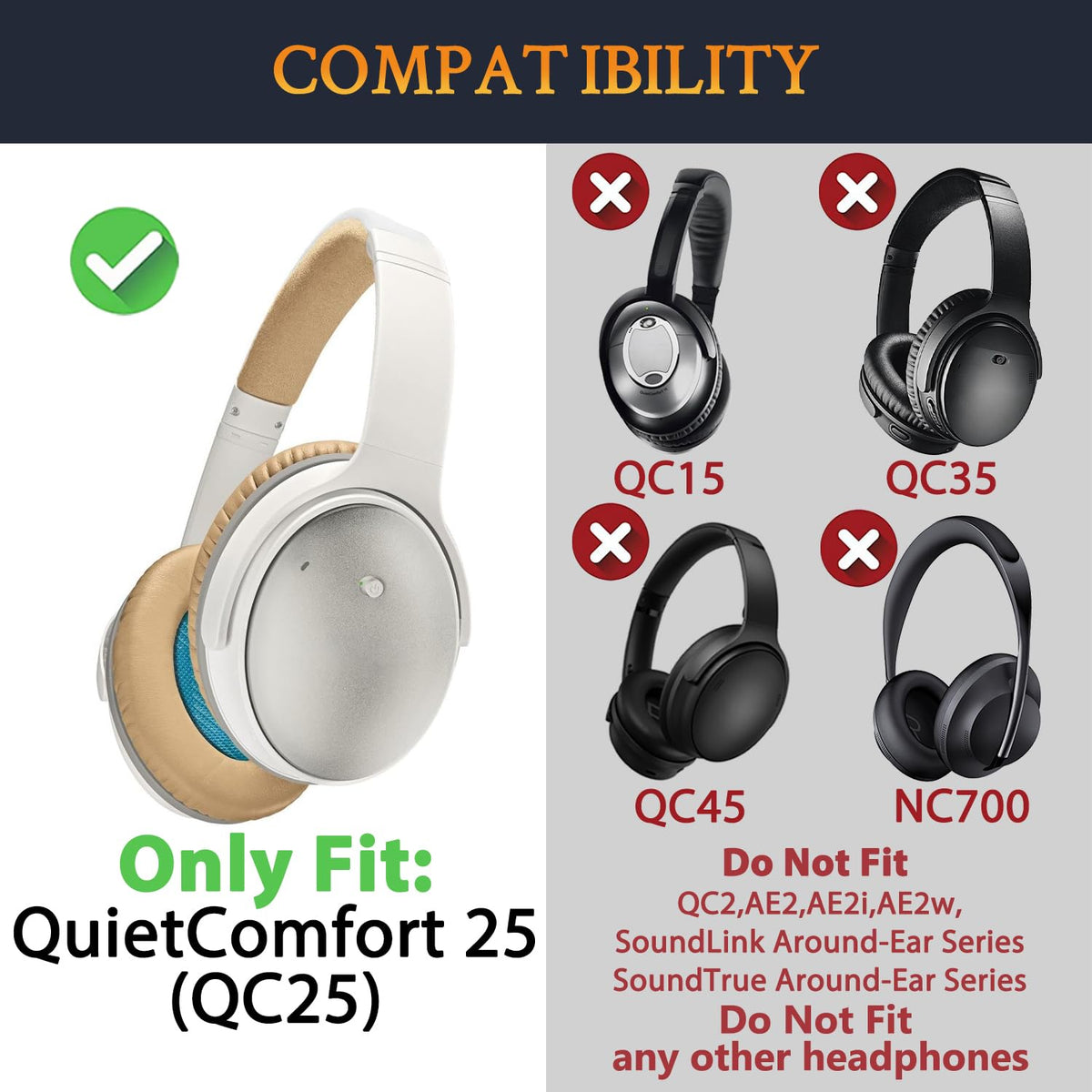 SOULWIT QC25 beige silicone sweat cover protects against sweat and wear