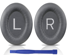 SOULWIT QC45 earpads front view with soft protein leather for comfortable wear.