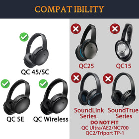 SOULWIT QC45 earpads inner foam detail showing high-density support.