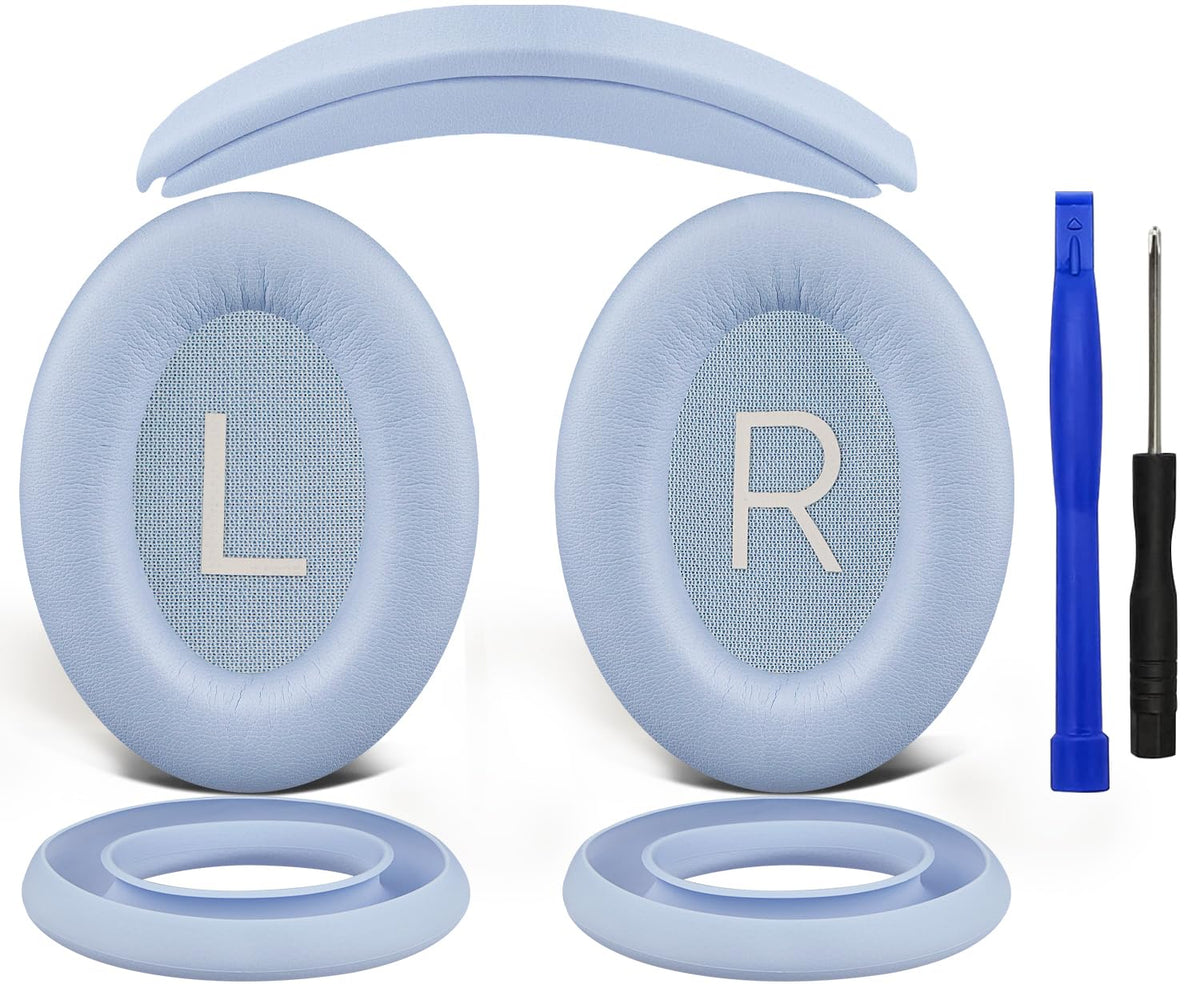 SOULWIT QC45 earpads in moonstone blue deliver comfy seal and enhanced noise isolation.