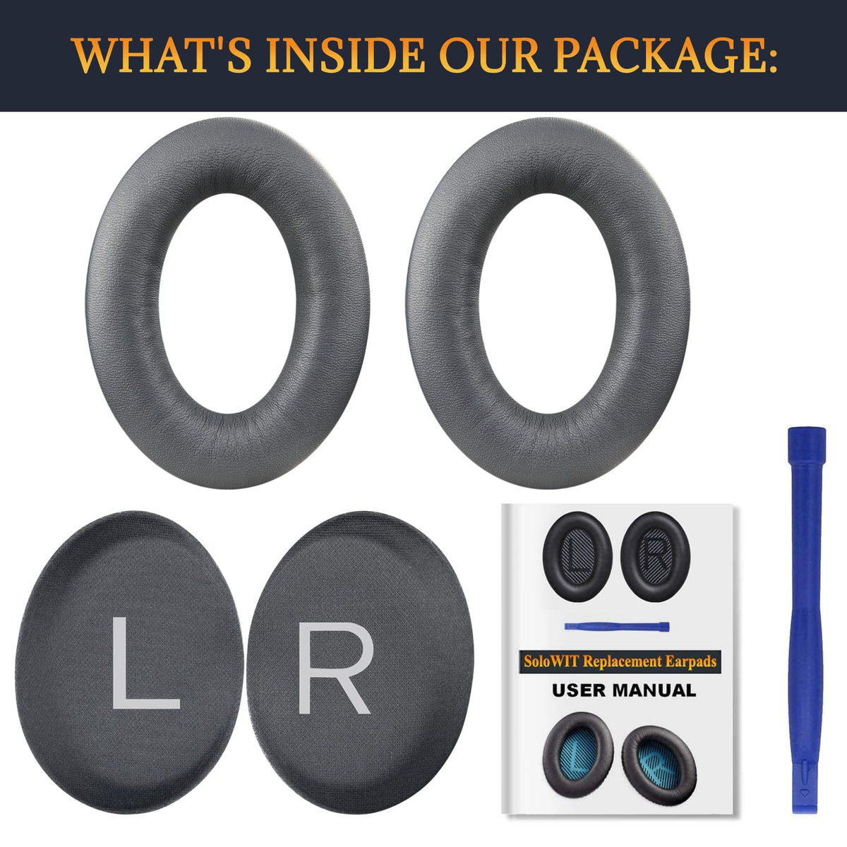 SOULWIT QC45 earpads sealed around the ear for enhanced sound clarity.