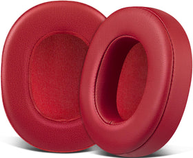 SOULWIT replacement earpads close-up reveal premium protein leather for comfort and noise isolation.