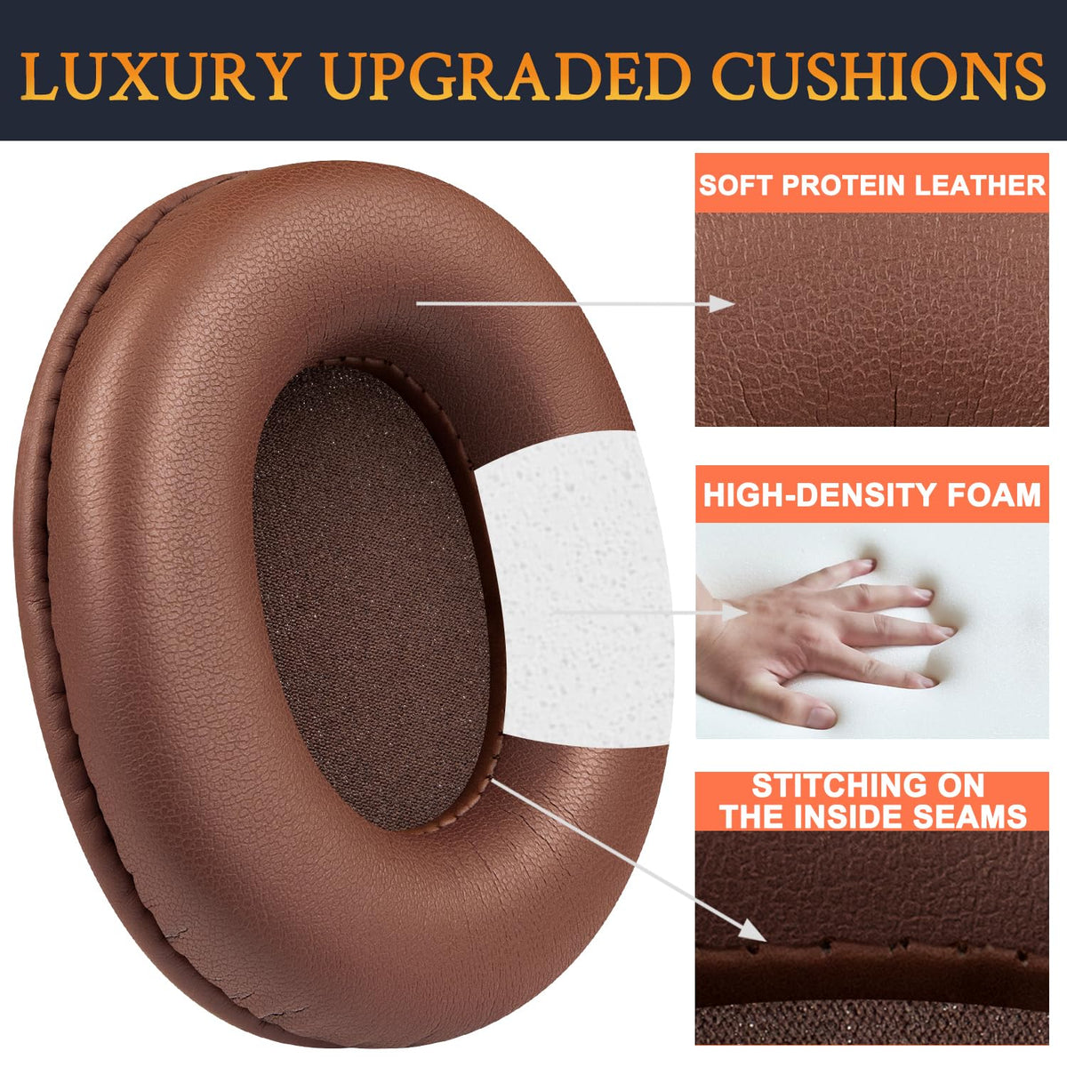 SOULWIT replacement earpads for Sony MDR-CD900ST improve sound isolation and long-lasting wear