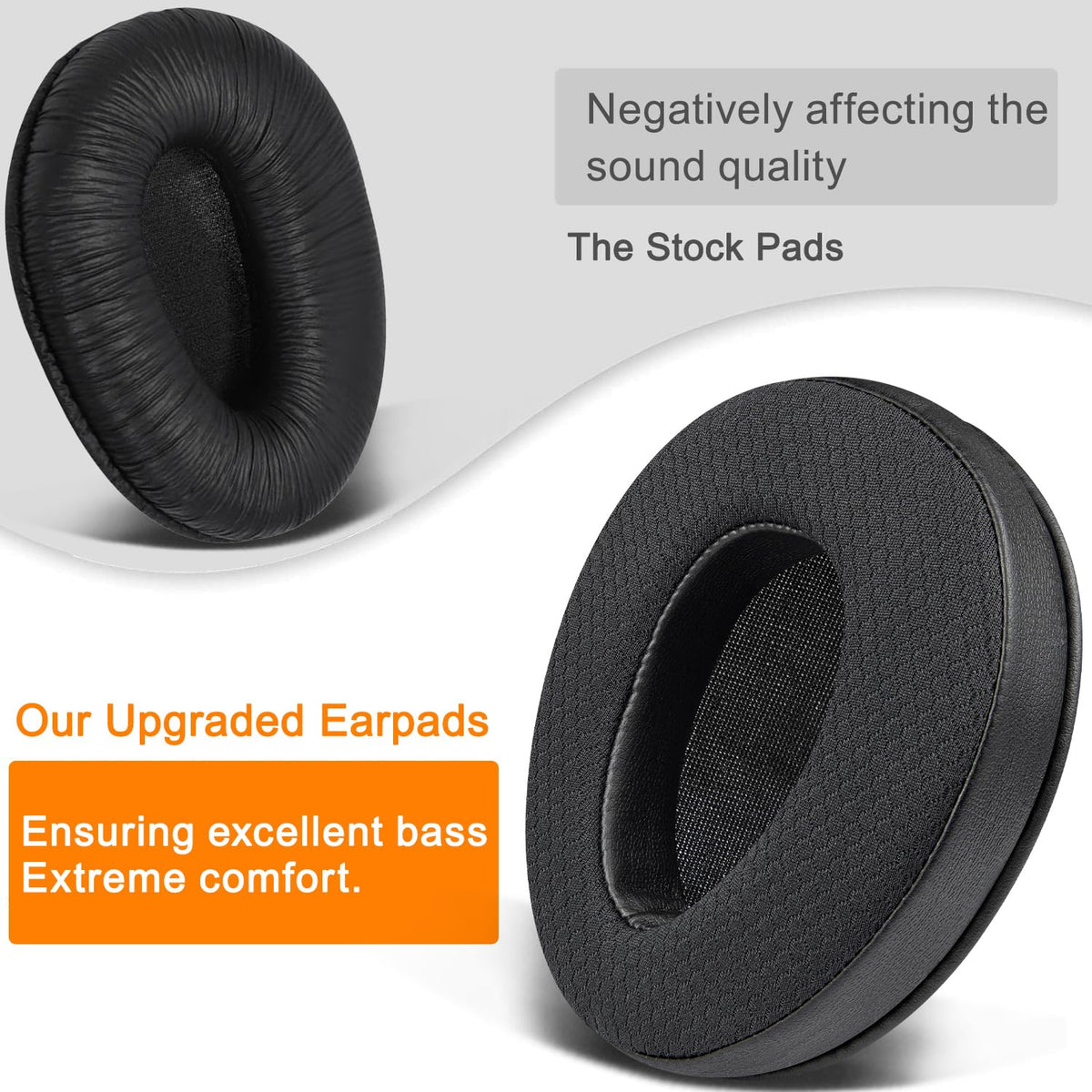 SOULWIT earpads in hand for scale highlighting compact size and easy installation