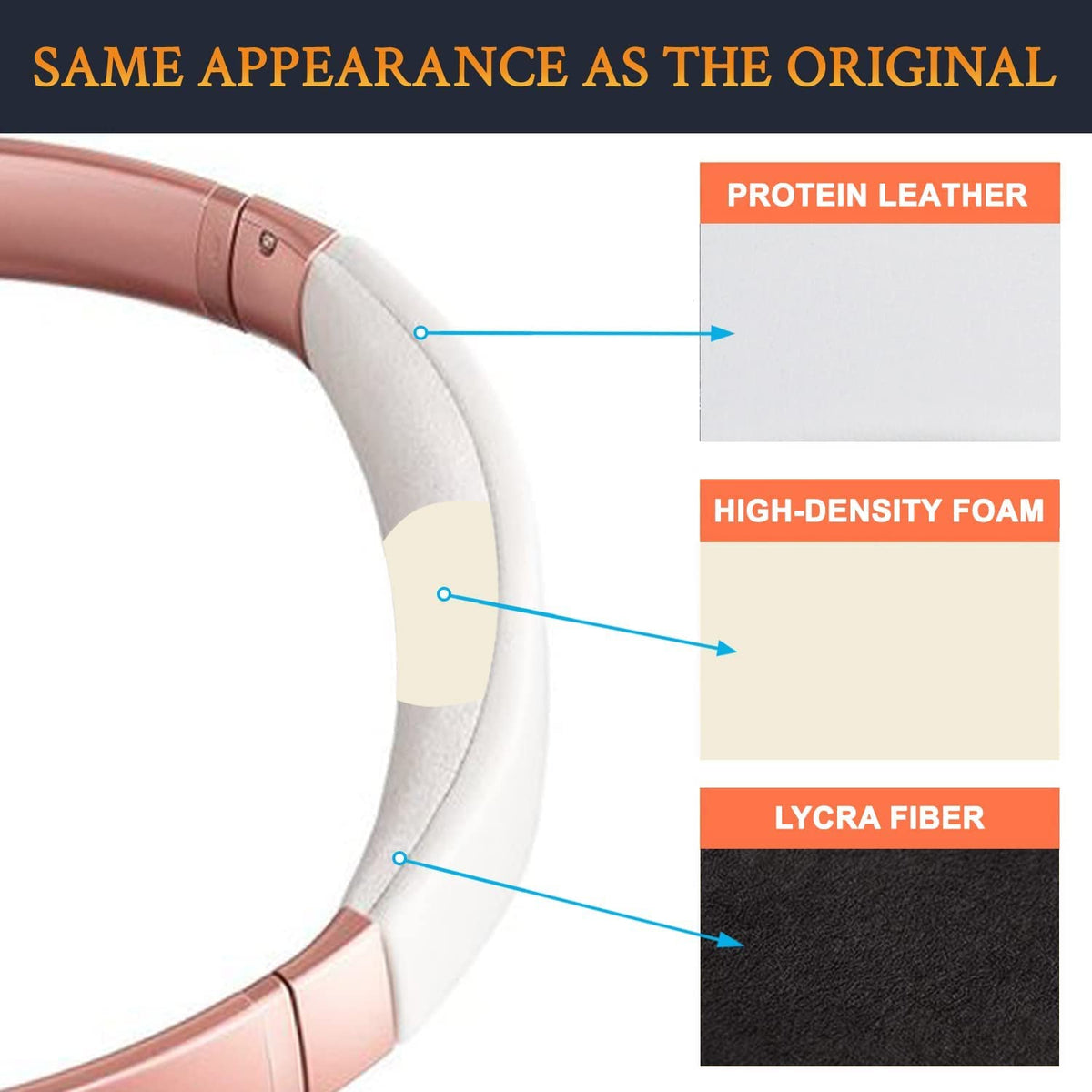 SOULWIT stretched silicone earpad cover demonstrating thin protection against sweat