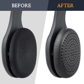 SOULWIT earpad next to credit card showing compact scale benefit