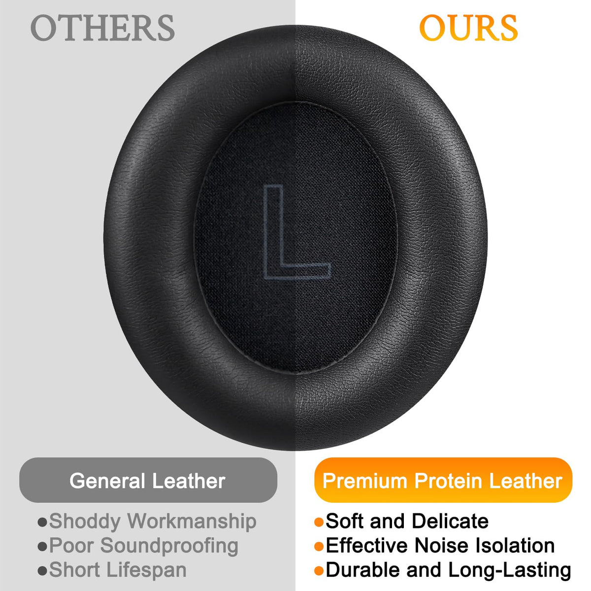 SOULWIT earpads beside ruler for size comparison to ensure correct fitment