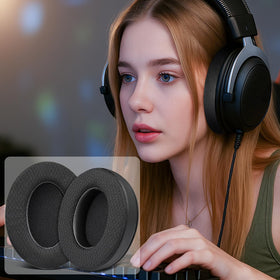 SOULWIT earpads beside ruler showing size for accurate compatibility