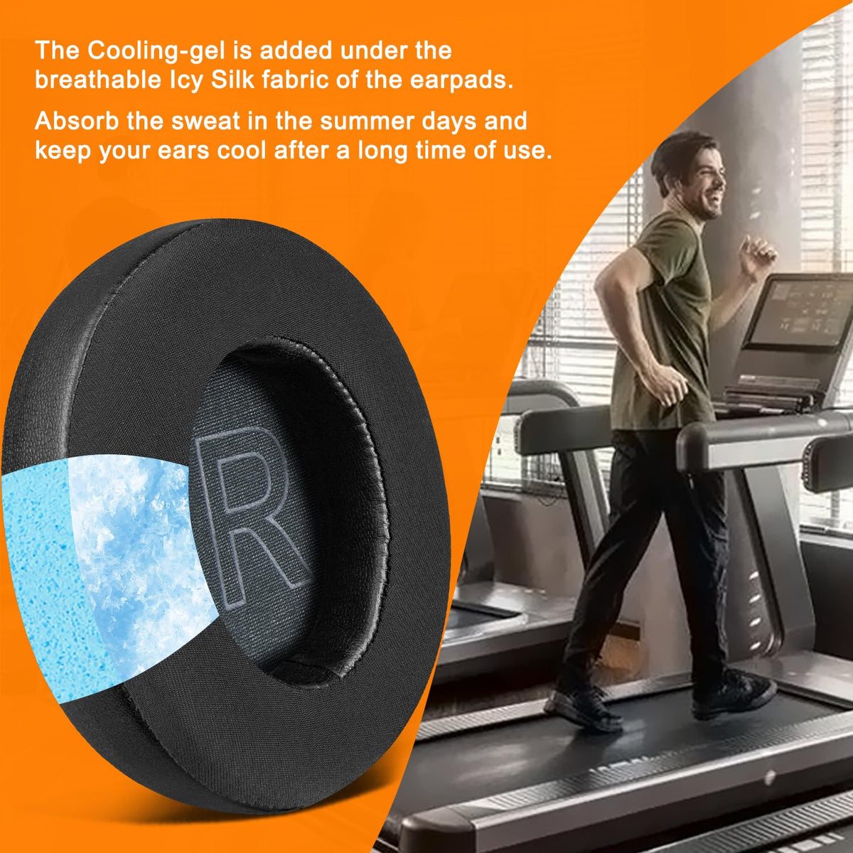 SOULWIT earpads beside a ruler illustrating size for accurate fit confirmation