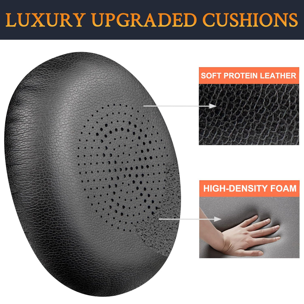 SOULWIT earpads next to ruler showing dimensions for correct fit verification