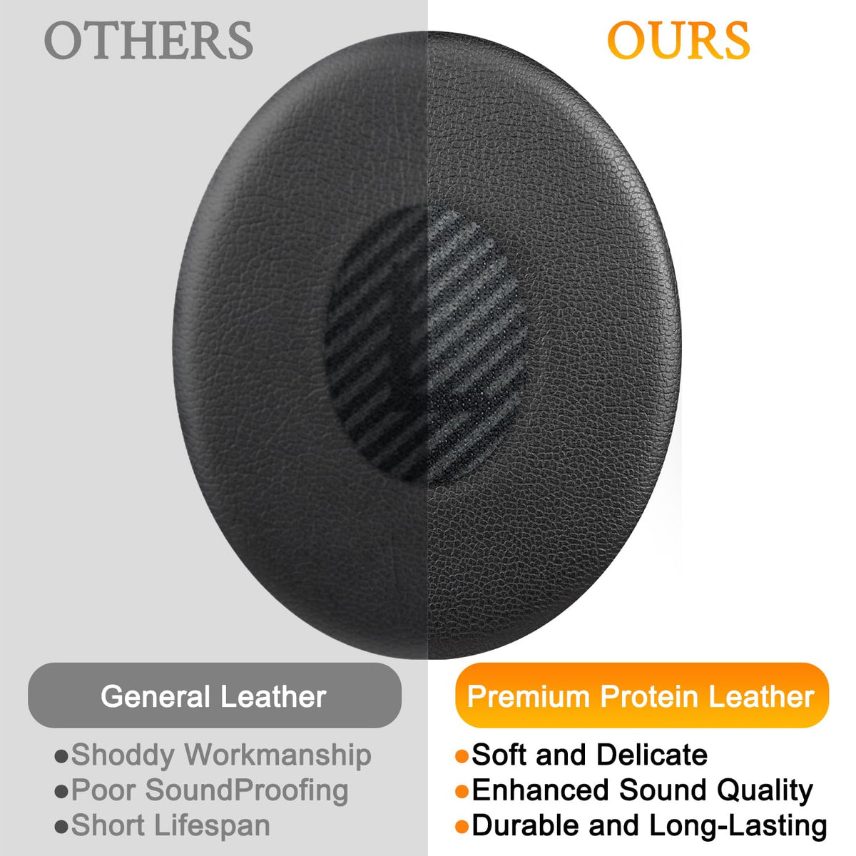 SOULWIT earpads beside ruler for scale, helping confirm correct size fit