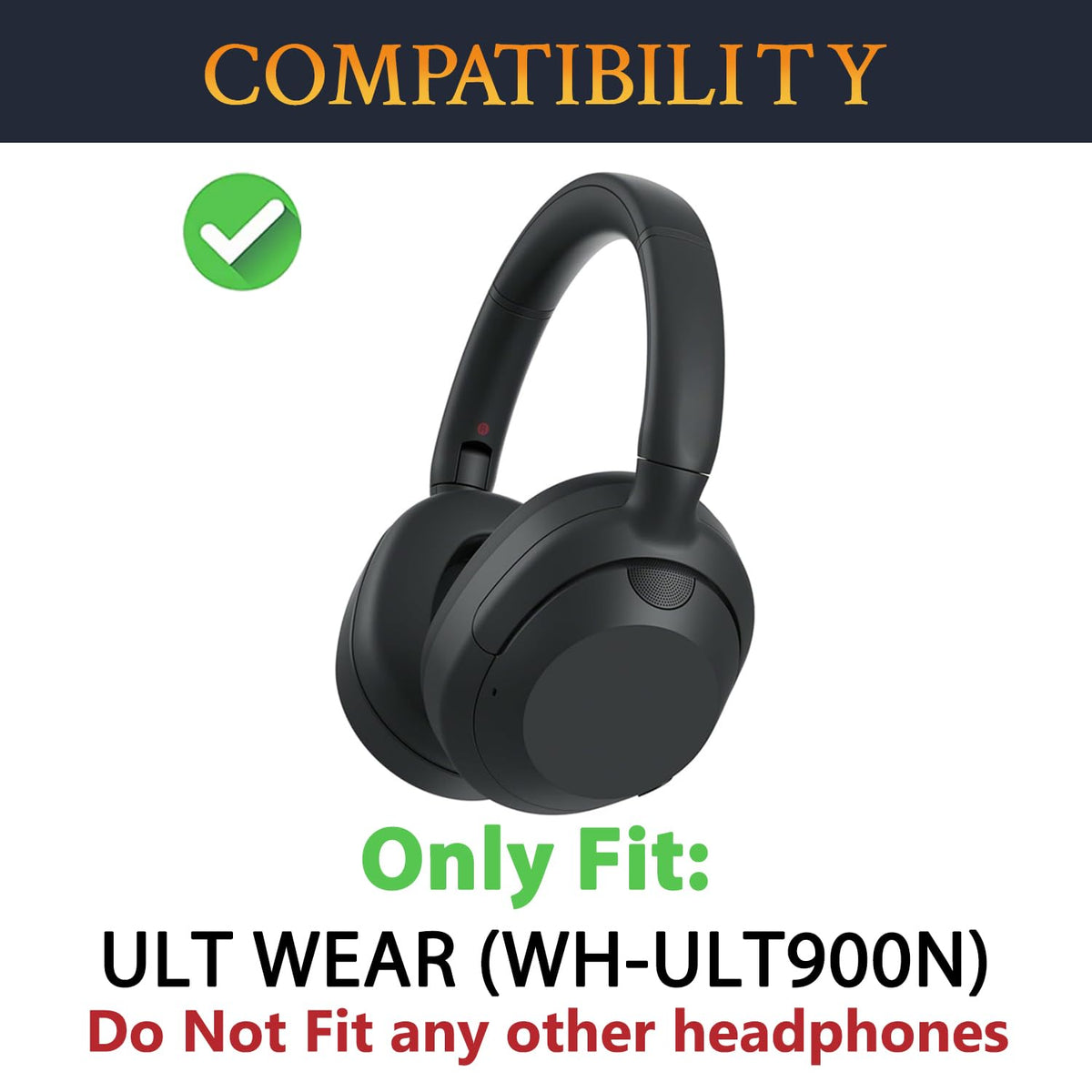 SOULWIT soft high-density foam earpads detail for Sony ULT WEAR, enhancing all-day comfort.