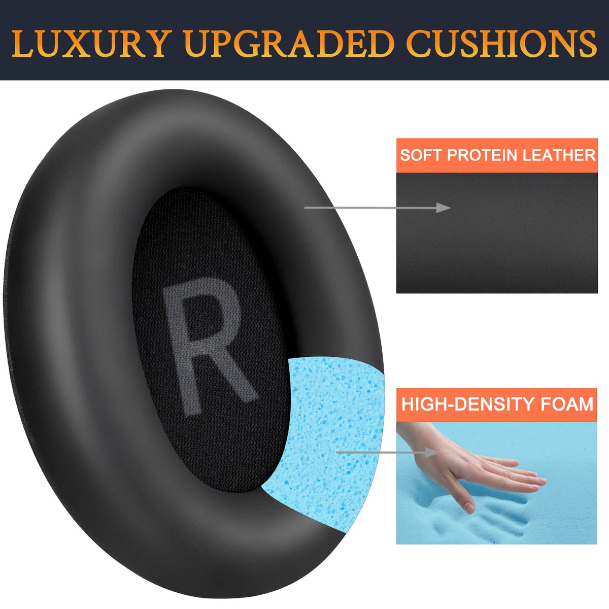 SOULWIT hands installing earpad quickly on Space One S1 for easy replacement