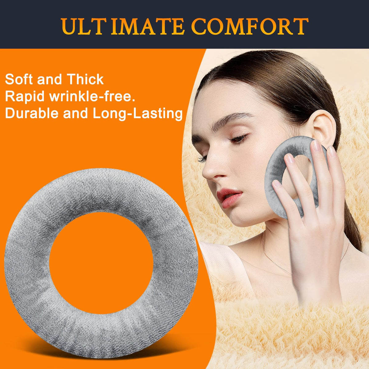 SOULWIT velour earpads for Beyerdynamic DT901 soft foam boosts comfortable listening