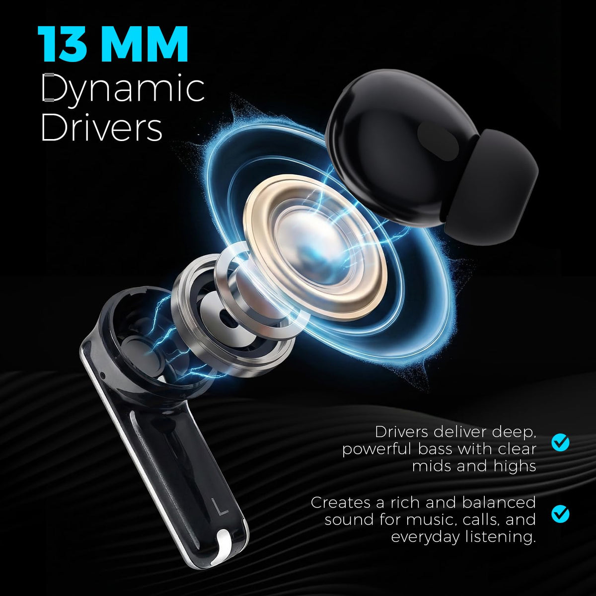 Hybrid ANC reduces ambient noise for focused listening during travel.