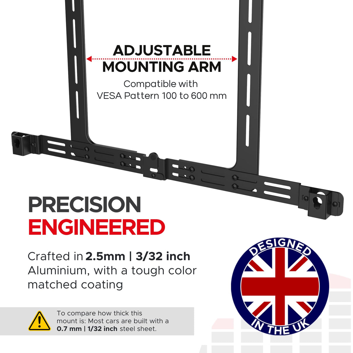 Sound Bass Arc Mount 2.5mm steel construction with powder-coated finish.