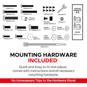 Sound Bass Arc Mount hardware kit included enables quick setup.