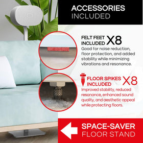 Sound Bass ERA300 floor stand with felt feet for sofa-friendly placement