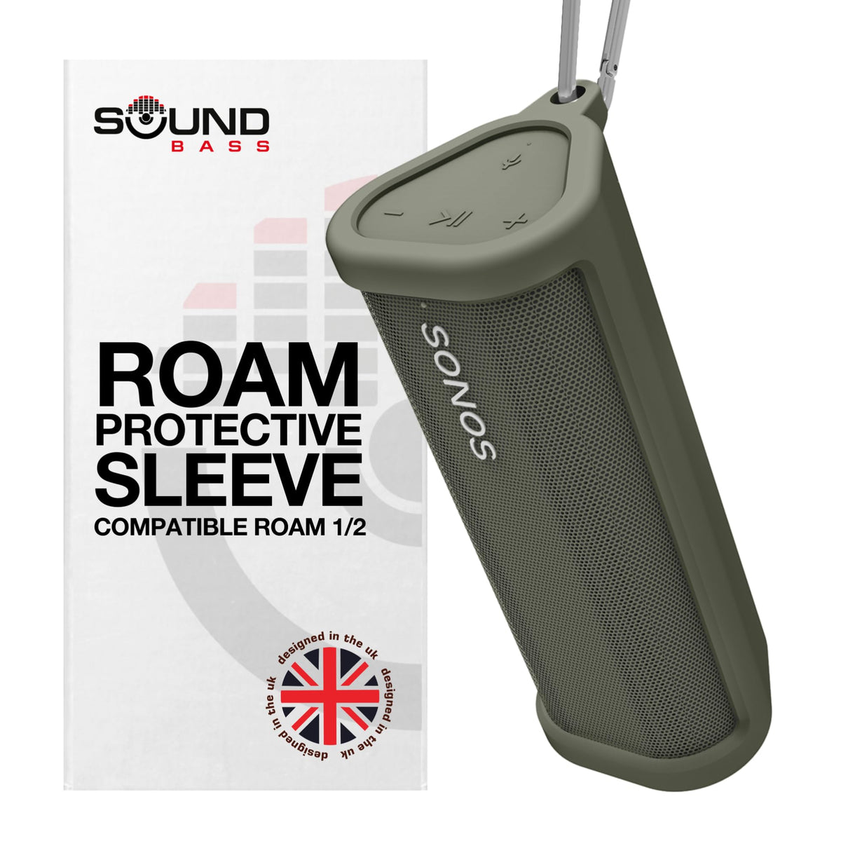 Sound Bass heavy-duty case for Roam2 in green protects your speaker on the go