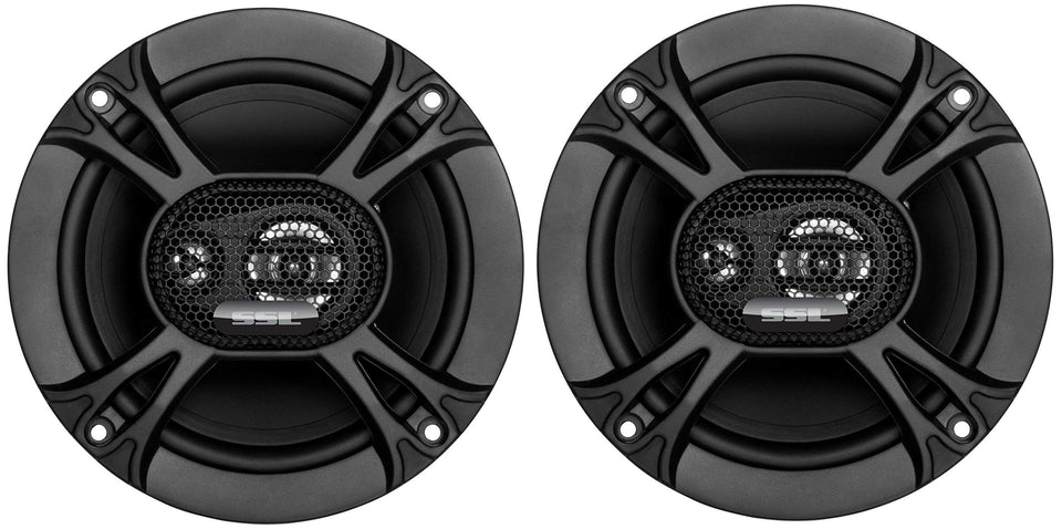 Sound Storm EX365 front view shows compact 6.5-inch speakers for easy car installation.