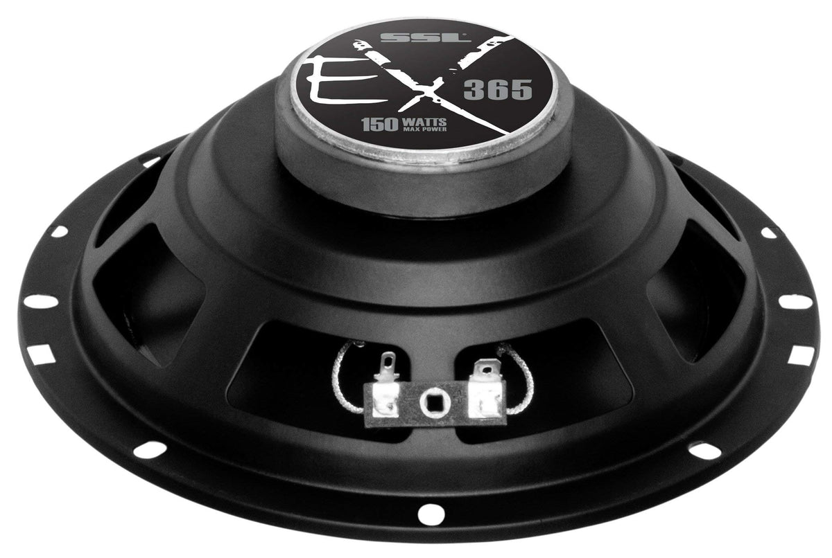 Sound Storm EX365 tweeter and midrange assembly detail promises clear high-end detail.