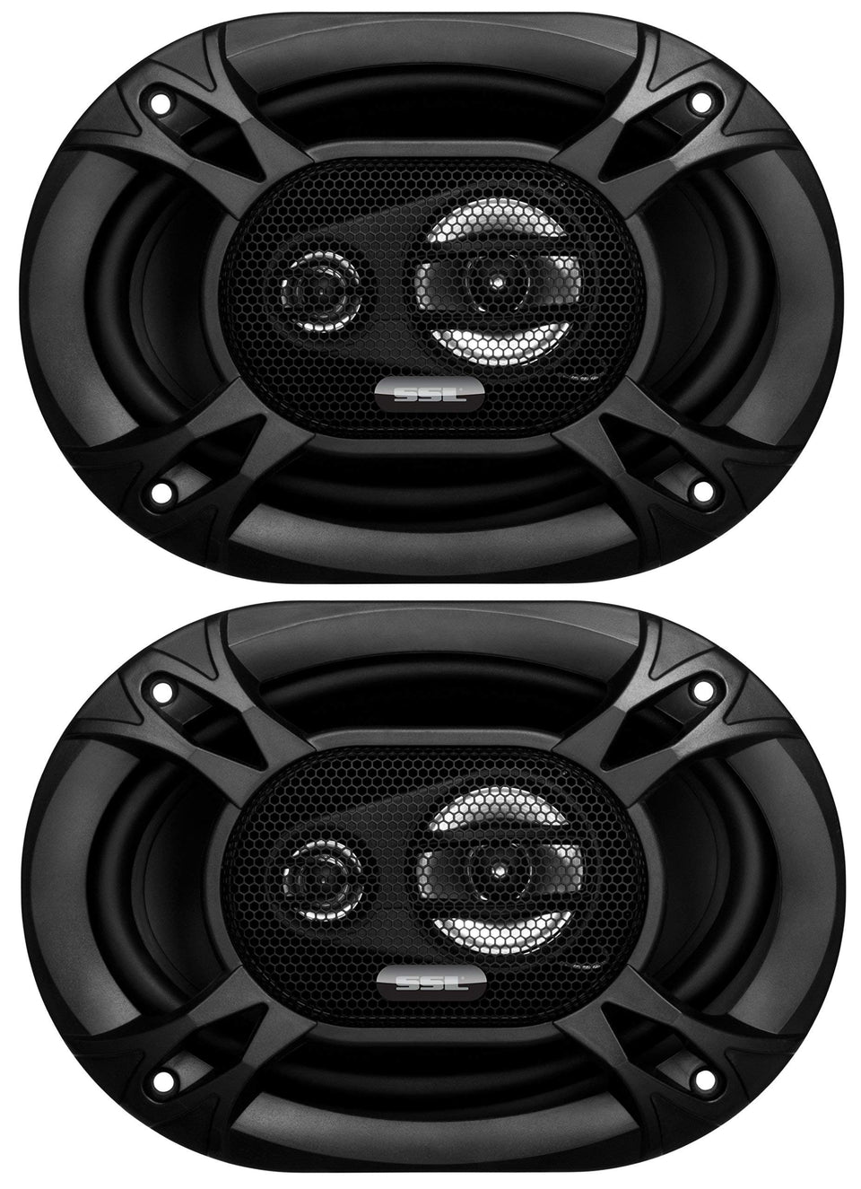 Sound Storm Laboratories EX369 front view showing grille and cone, improves clarity