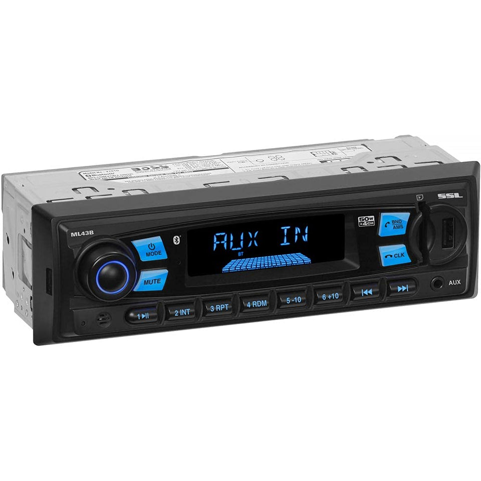 Sound Storm ML43B detachable front panel for easy access and secure installation.