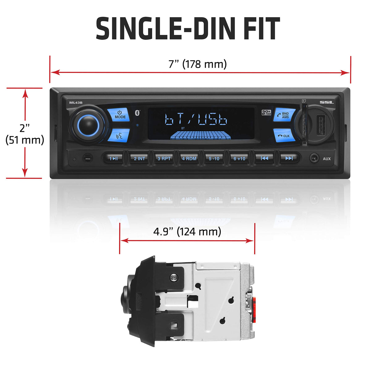 Sound Storm ML43B USB/SD playback for convenient music and audiobooks on the go.