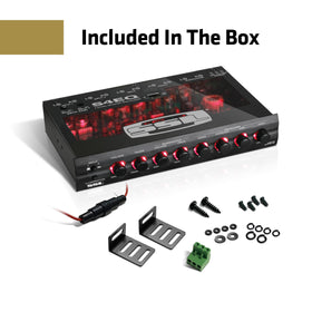 Sound Storm Laboratories next to a ruler showing compact dimensions for versatile mounting