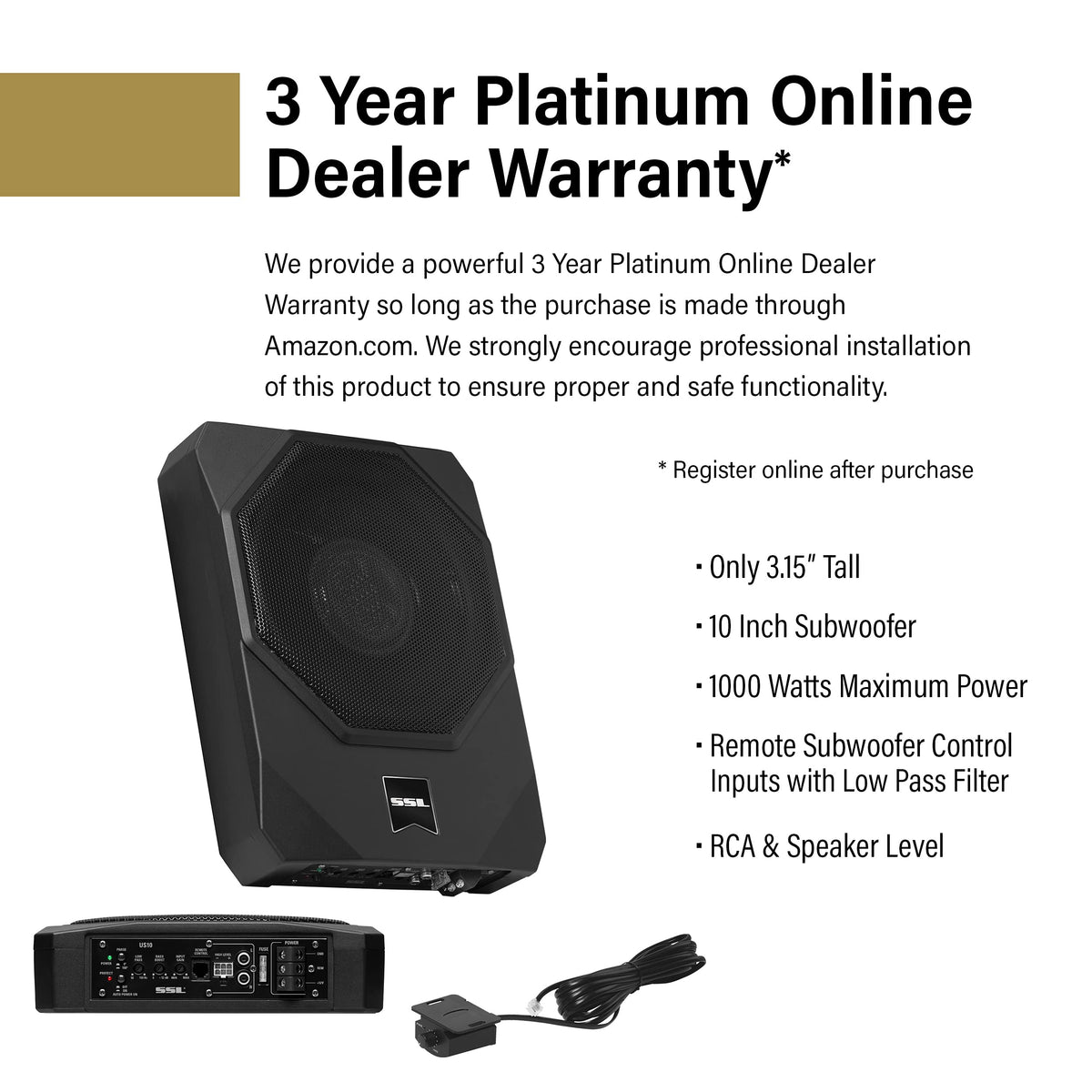 Sound Storm US10K dual 4ohm voice coils enable flexible amp pairing and strong bass