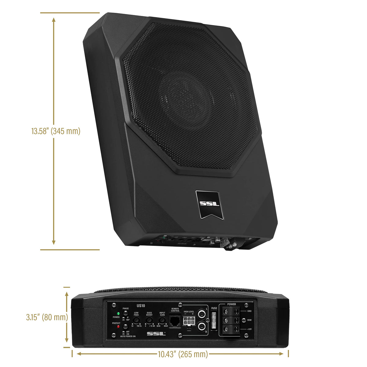 Sound Storm US10K rubber surround and aluminum cone for durable, responsive bass