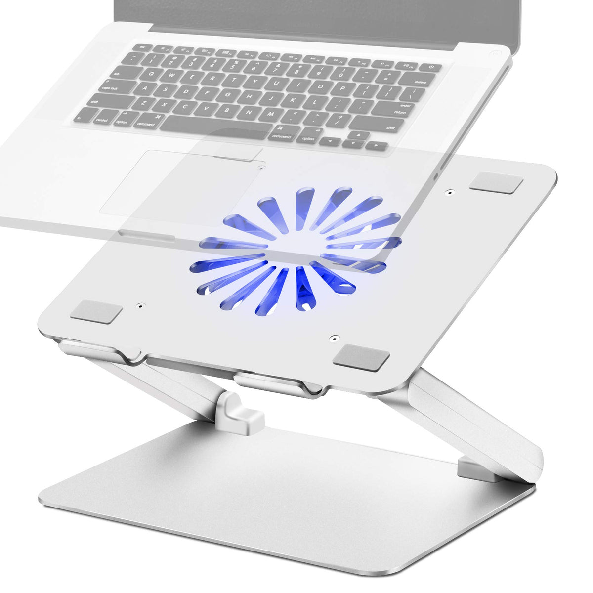 SOUNDANCE large-fan cooling pad improves airflow for cooler laptops.