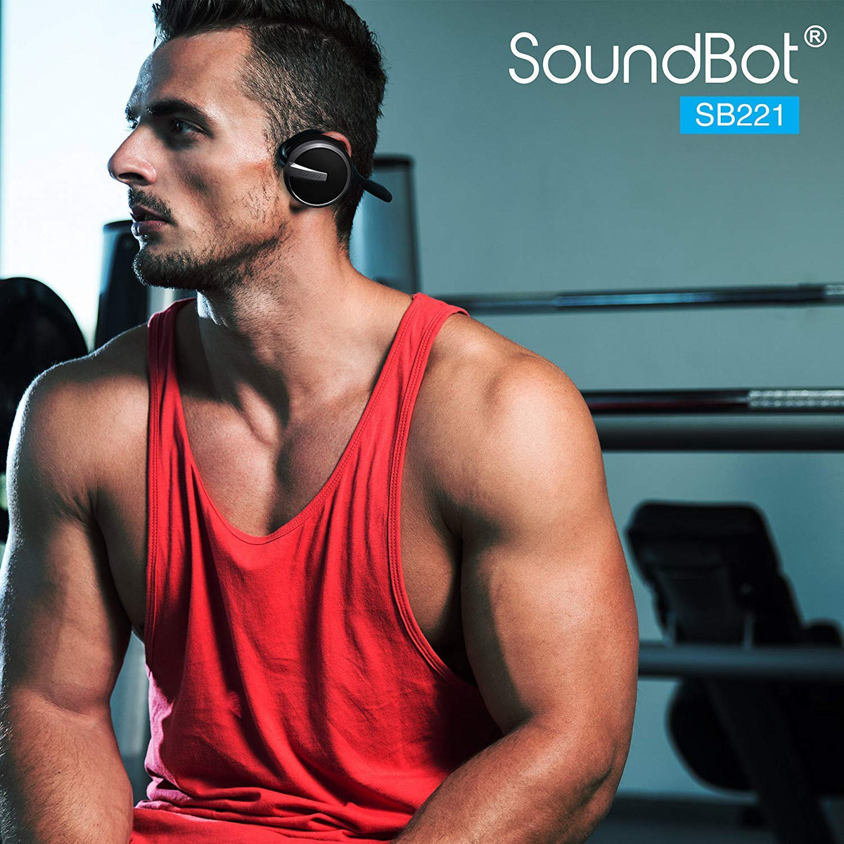 Soundbot SB221 side profile on ear demonstrating ergonomic secure-fit benefit