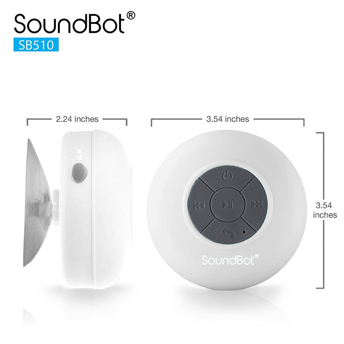 Soundbot SB510 six hour playtime supports long showers.