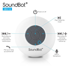 Soundbot SB510 compact white body ideal for home or travel.