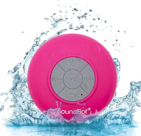 SoundBot SB510 pink shower speaker with suction cup for hands free use