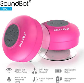 SoundBot SB510 waterproof shower speaker on wet surfaces enables shower listening